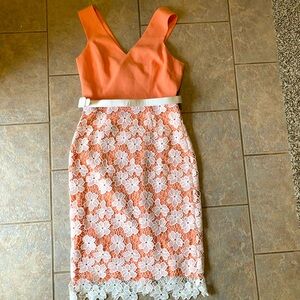 Badgley Mischka NWT Vibrant Orange Dress